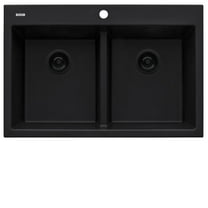 Ruvati 33 x 22 inch epiGranite Drop-in TopMount Double Bowl Kitchen Sink