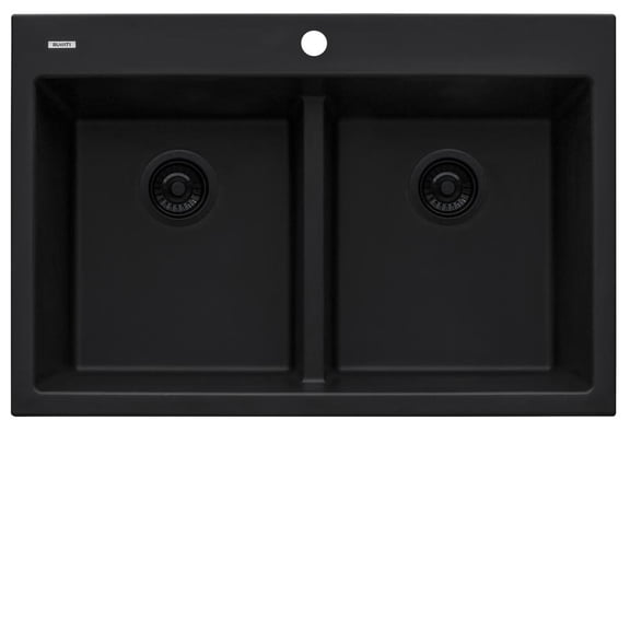 Ruvati RVG1385BK 33 x 22 epiGranite Drop-in Kitchen Sink - Midnight Black