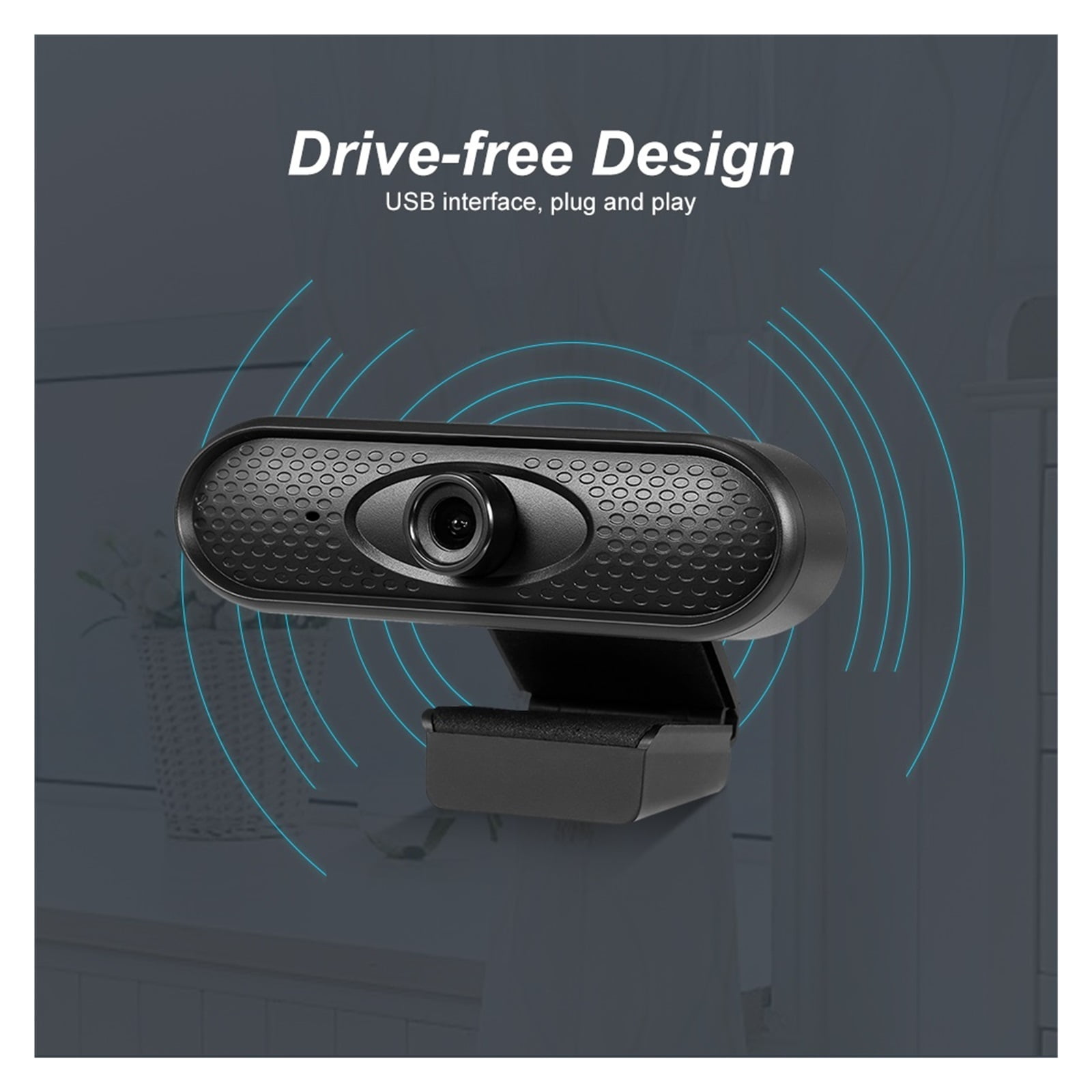 2MP 1080P Free Drive USB Webcam Digital Camera For Computer Online Video Conference Build-in Microphone For Conferencing ,Full Clarity
