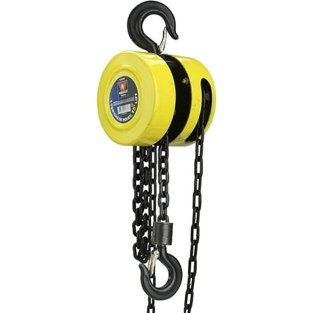 NEIKO 02183A Manual Chain Hoist | 1 Ton/2000 lbs Capacity | 20’ Lift | 2 Hooks | Manual Hand Lift Steel Chain Block Hoist