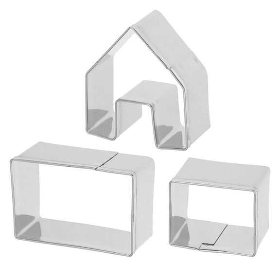 Stainless Steel Gingerbread House Cookie Cutter Set for Christmas Baking 6 Pieces Creative Shapes