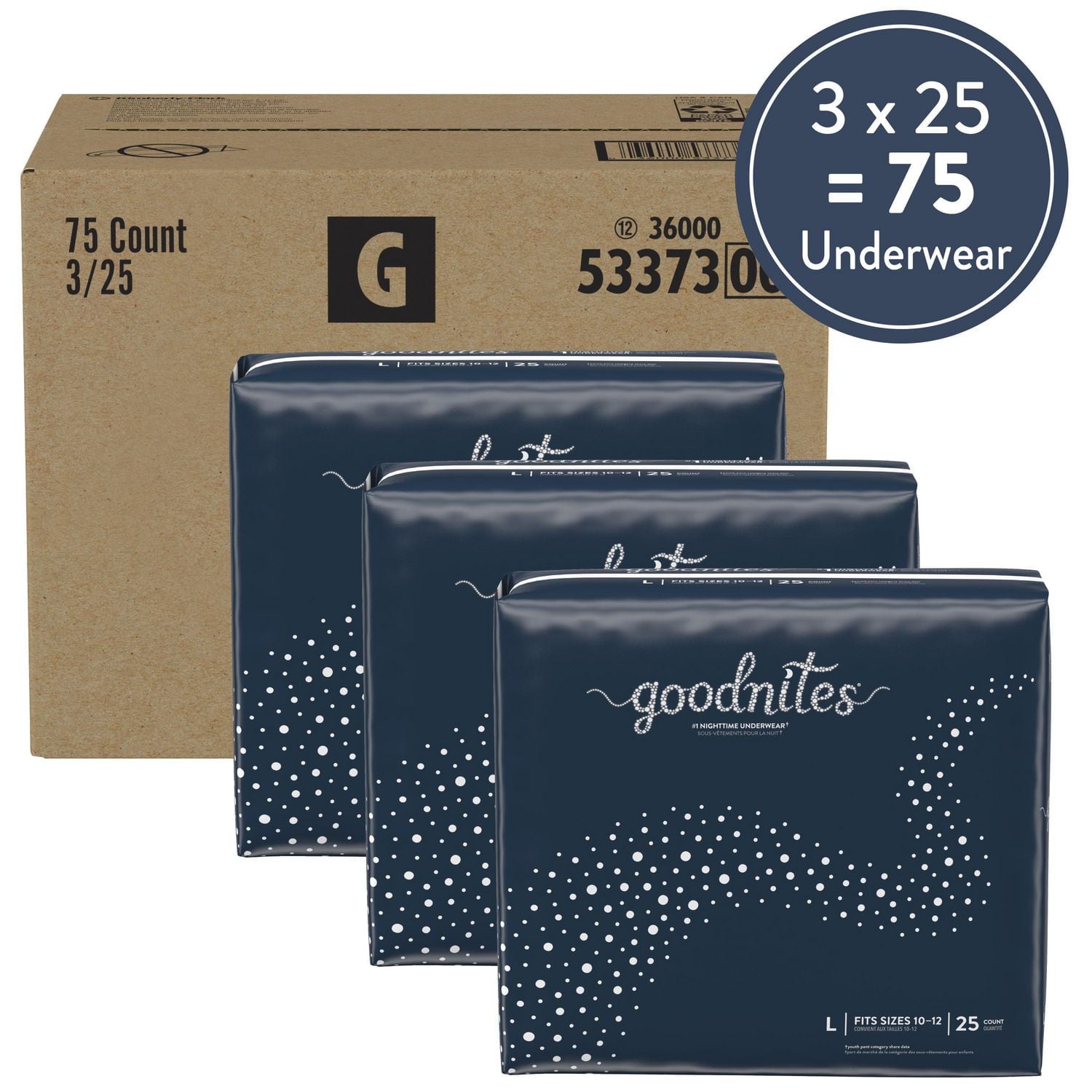 Goodnites Boys' Nighttime Bedwetting Underwear, Economy Plus Pack, Sizes S-XXL
