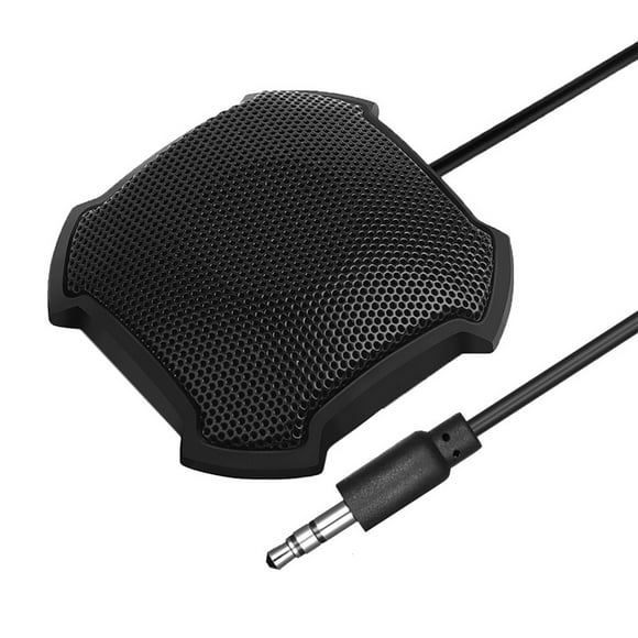 3.5mm Plug Desktop Conference Microphone 360° Omnidirectional Condenser Wired Mic for Computer PC Laptop Video Meeting Chatting Recording Live Streaming Gaming Online Classes