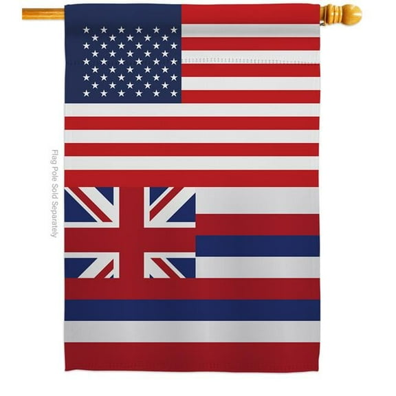 Americana Home & Garden H140762-BO 28 x 40 in. USA Hawaii American State Vertical House Flag with Double-Sided Decorative Banner Garden Yard Gift