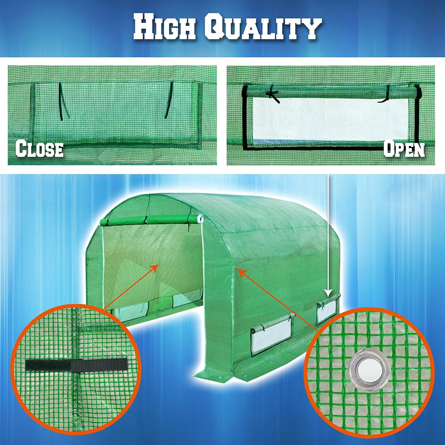 SUNNY Greenhouse Replacement Cover for 10'X7'X6'H Walk-In Greenhouse
