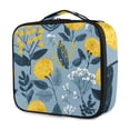 thumbnail image 2 of Makeup Train Case with Adjustable Dividers,Cosmetic Bag Portable Portability Bag Case Gifts Yellow Flowers and Leaves, 2 of 8