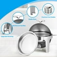 thumbnail image 6 of DSstyles Roll Top Chafing Dish Buffet Set, 6.8 Quart Full Size Pan Chafer, Round Stainless Steel Set, for Wedding, Parties, Banquet, Catering Event, 6 of 7