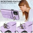 thumbnail image 6 of Nalacover for iPhone 11 Ring Holder Wallet Case with Kickstand Magnetic Clasp, Credit Card Slots Holder Premium PU Leather Purse Cover, TPU Bumper Shockproof Anti-Scratches Case,Purple, 6 of 17