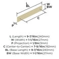 thumbnail image 6 of Amerock Maymont 7-9/16 inch (192mm) Center-to-Center Rectangle Golden Champagne Cabinet Pull Backplate, 6 of 7