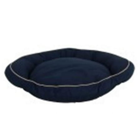 UPC: 0830000050213 | Carolina Pet 019450 Classic Canvas Poly Fill Bolster Bed with Contrast Cording – Blue with Khaki Cord  Medium