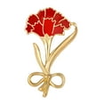 thumbnail image 3 of Broche de clavel rojo Yinane para regalo del día de la Madre, broche decorativo elegante, 2,8 cm x 4,7 cm, 3 of 8