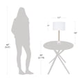 thumbnail image 5 of Cresswell Lighting 19" Modern Brushed Nickel Fluted Metal Base Table Lamp with White Shade, 5 of 7