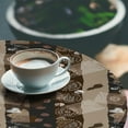 thumbnail image 2 of Ambesonne Brown Fitted Round Tablecloth, Coffee Typo Hearts Beans, 45"- 56" Diameter, Brown, 2 of 5