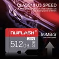 thumbnail image 3 of MicroSDXC de 512 GB, velocidad ultra rápida (U3/V30/A2), ideal para cámaras de vigilancia, tabletas y grabación en 4K, con adaptador SD, 3 of 8
