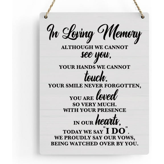 8x10 Inch Rustic Wedding Memorial Table Signs, Boho Wedding Decor Engagement Wedding Decorations, Bridal Shower Sympathy Gift Engagement Party Decorations Wedding Memorial Signses