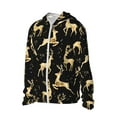thumbnail image 2 of Easygdp Christmas Gold Deers Lightweight Long Sleeve Sun Shirt Sports long-Sleeved Sun Protective Clothing, Quick Drying Breathable - Small, 2 of 9