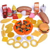 Fast Food Drink Pretend Play Kitchen Toy Set for Kids with Hamburgers, Ice creams, Pizza, Hotdogs and fries 49 PCs