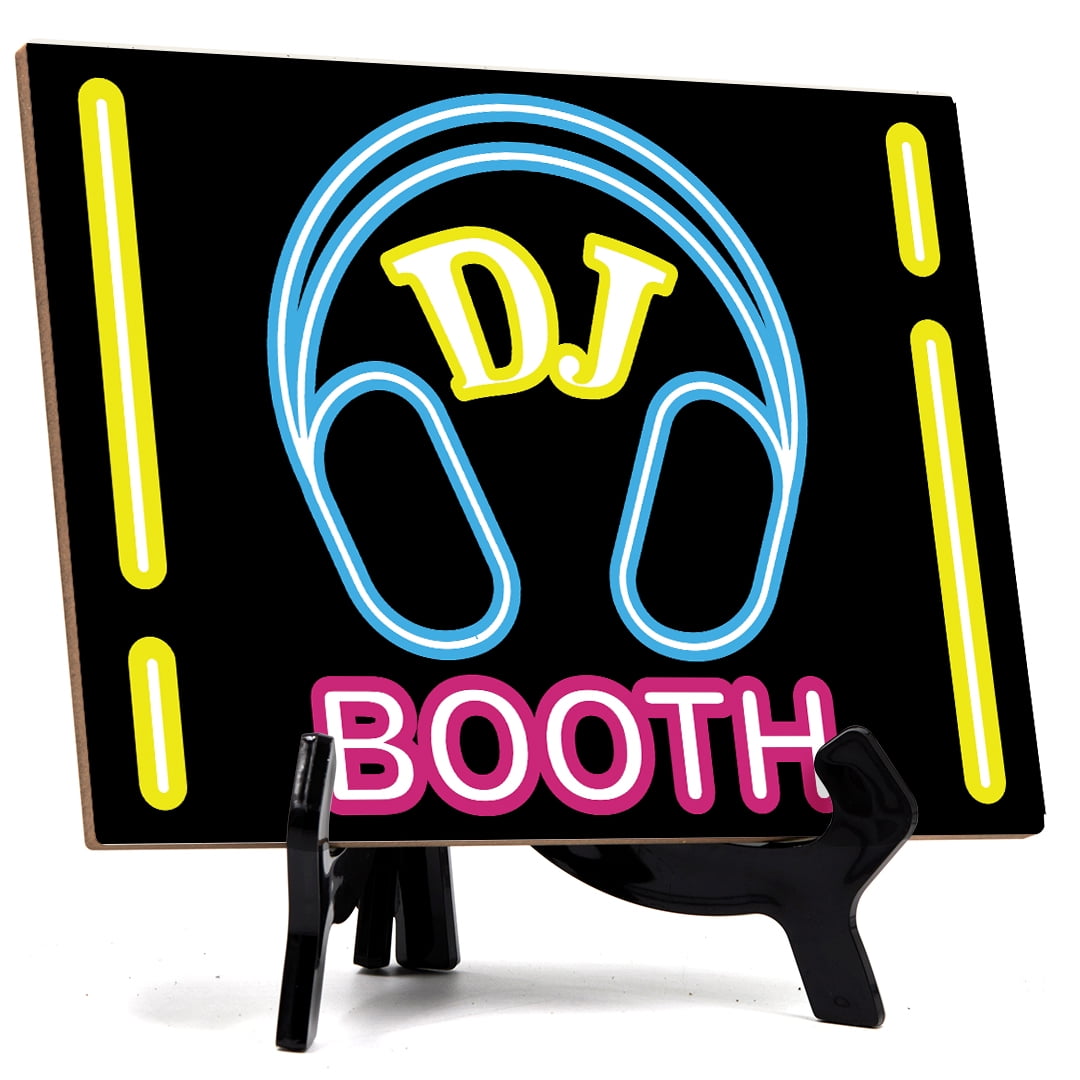 Signs ByLITA DJ BOOTH Table Sign with Acrylic Stand (6x8“)