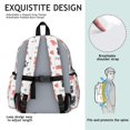 thumbnail image 5 of Cat and Heart White Pattern Cute School Backpack with Padded Back and Adjustable Shoulder Straps 13.4"x11"x4.7", 5 of 5