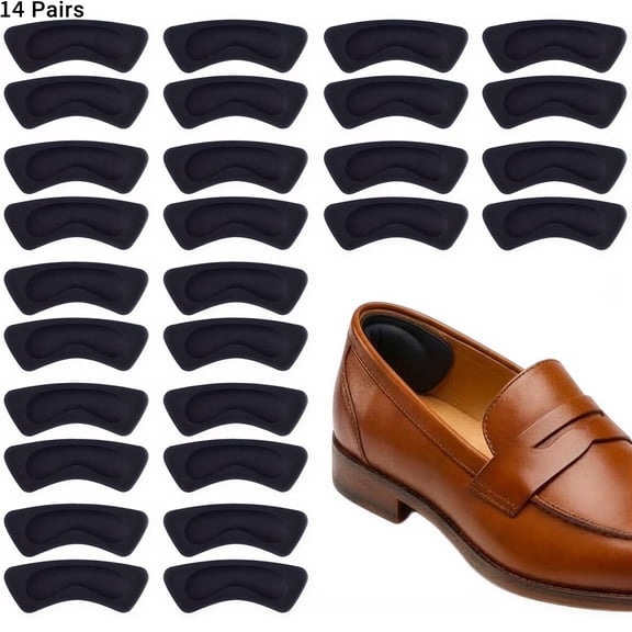 14 Pairs Heel Grips for Women Men Shoes, Self-Adhesive Heel Liner Inserts, Anti-Slip Ankle Protector Cushion Pads for Loose Shoes