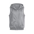 thumbnail image 3 of Favoffer Womens Mens Sweatshirts Sleeveless Hooded Zip Up Drawstring Casual Jackets Breathable Tops for Gym Lounging, 3 of 9