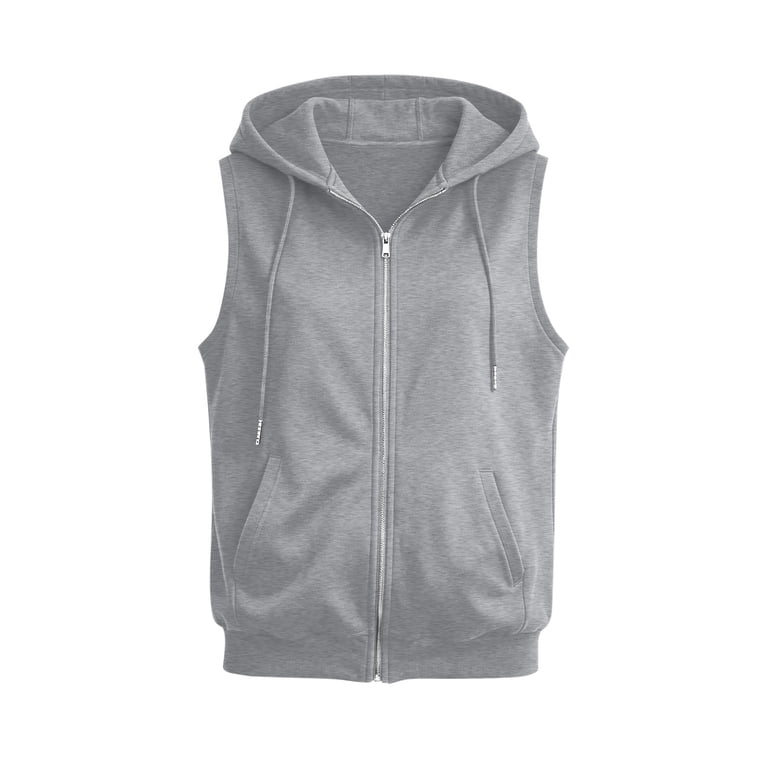 TKLPEHG Women's Sleeveless Hooded Zip-Up Vest Lightweight Casual