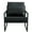 Black Faux Leather, variant on Lloyss Mid-Centyry Modern Accent Chair with Metal Frame