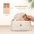 thumbnail image 4 of travel makeup brush set，travel small makeup brush set， makeup brush travel case， mini makeup brushes travel set (Apricot), 4 of 5