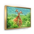 thumbnail image 3 of Designart 'Two Giraffes Fighting In Lush Green Wild' Farmhouse Framed Canvas Wall Art Print, 3 of 5