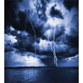 thumbnail image 3 of Nature Duvet Cover Set, Majestic Sky View with Huge Rain Clouds All over the Sea and Vibrant Storm Rays Print, Decorative 3 Piece Bedding Set with 2 Pillow Shams, Calking Size, Blue, by Ambesonne, 3 of 3