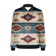 thumbnail image 5 of Feancey Womens Light Weight Bomber Jackets Casual Western Aztec Print Zip Up Coats Loose Fit Baseball Jacket Fall Hoodless Windproof Biker Jacket Coat,Multicolor,2XL, 5 of 6