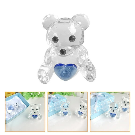 Omeite Baby birthday party return gift blue crystal bear crystal bear