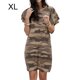 thumbnail image 1 of Vestido de mujer Camiseta larga con estampado de camuflaje Vestido suelto de manga corta, Caqui, XL Yuarrent AP002154-04, 1 of 6