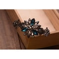 thumbnail image 3 of Pinzas para el cabello con flores de cristal vintage Hugo Garra de pelo grande Azul, 3 of 8