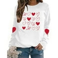 thumbnail image 6 of FAWUUDO Valentines Day Shirts Women Valentine Crewneck Sweatshirts Love Heart Sweatshirt Valentine's Long Sleeve Tops White XS, 6 of 9