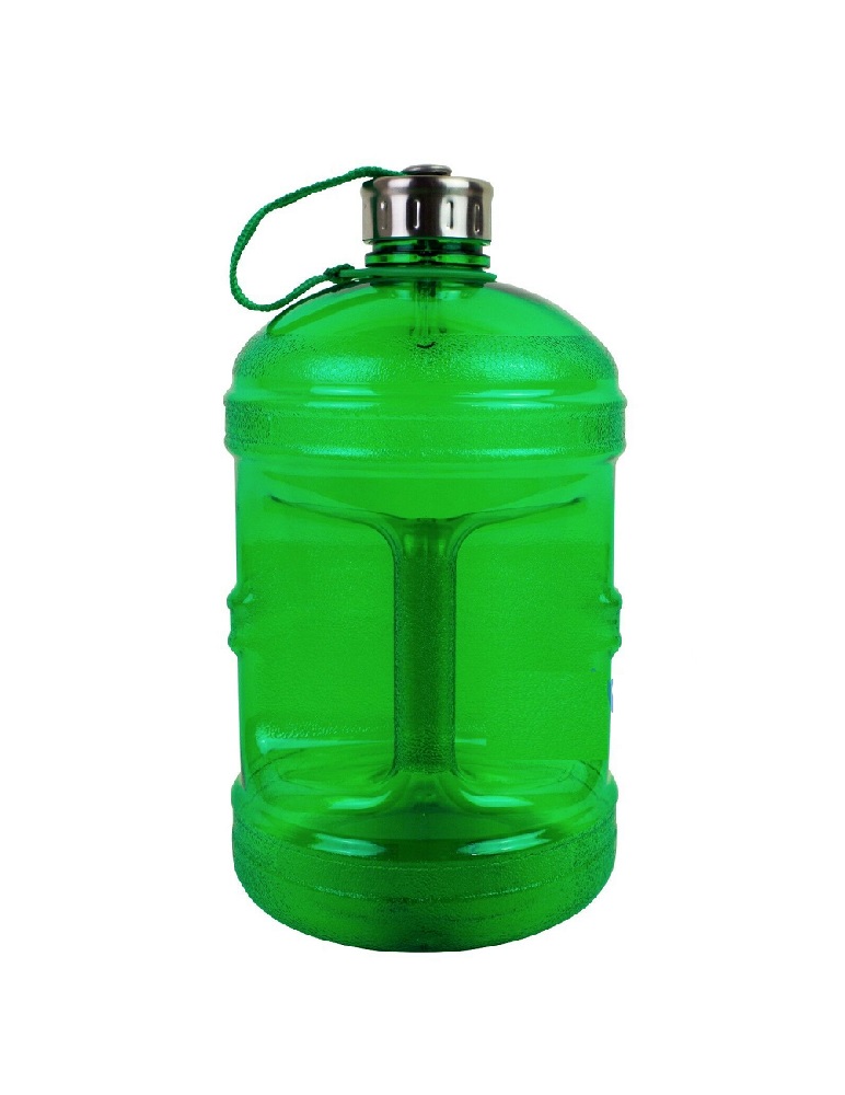 BPA Free 1 Gallon Water Bottle Steel Cap Drinking Canteen Jug Container 128 oz Color Green
