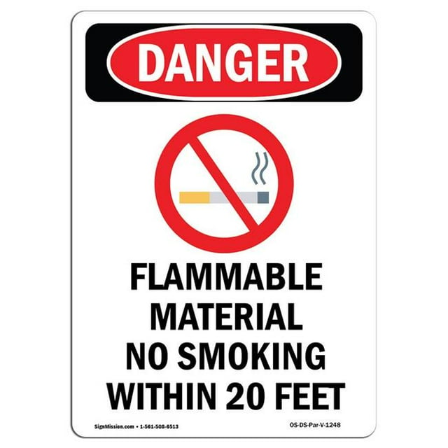 SignMission OS-DS-A-1218-V-1248 12 x 18 Po Signe de Danger OSHA - Matériau Inflammable