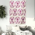 thumbnail image 3 of Skull Decorations Tapestry, Maroon Decorative Monochrome Calavera Surround by Circle Wreath Print, Wall Hanging for Bedroom Living Room Dorm Decor, 60W X 80L Inches, Red Beige, by Ambesonne, 3 of 5