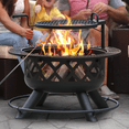thumbnail image 3 of BALI OUTDOORS 32 inch Fire Pit with Poker, Wood Burning Fire Pit Patio for Outside with Grill, 3 of 8