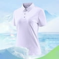 thumbnail image 5 of Timegard Womens Tops Summer Lapel Neck Button Short Sleeve Quick Dry Work Tee Tennis Athletic Shirts Tops, 5 of 8