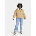 thumbnail image 2 of Time and Tru Women's and Women's Plus Bonded Faux Shearling Jacket, Sizes XS-2X, 2 of 5