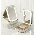 thumbnail image 5 of Hovilon Travel Makeup Jewelry Case with LED Mirror,Small Makeup Bag with Lighted Mirror,Three-Color Adjustable Makeup Mirror Storage Box,Organizer Bag Portable Makeup Box, 5 of 7