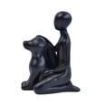 thumbnail image 4 of Figura de resina de familia de hombre y perro, escultura con vínculo emocional para conmemorar a los dueños de mascotas. Negro, 4 of 9