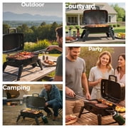 MASTER COOK Portable Gas Grill, 10,000 BTU Outdoor Tabletop BBQ Propane Grill with Foldable Legs for RV, Camping