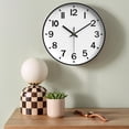 thumbnail image 2 of REGALWOVEN Simple Wall Clock, Big Arabic Numerals, Silent Non-Ticking Modern Battery Operated, Classic Decorative for Home White and Black 12 x 12 x 1.6 Inch, 2 of 6