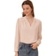 thumbnail image 1 of Blusas De Manga Larga Con Cuello En V Y Adornos Para Mujer Rosa XL, 1 of 6