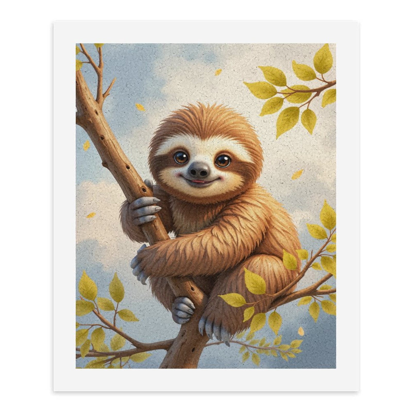 Paint By Numbers Kit for Adults Beginner - DIY Adorable Sloth On Tree Branch Canvas Painting Kits for Adults, Frameless Paint By Number for Adults for Home Wall Decor 16x20 Inch