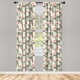 thumbnail image 4 of Ambesonne Tropical Window Curtains, Bitonal Leaves Pattern, Each 28" W x 63" L, Coral Charcoal Grey, 4 of 4