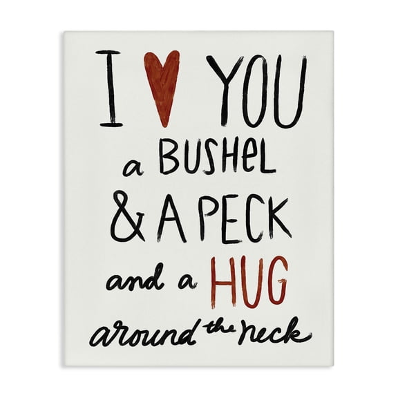 Stupell Industries Cottage Bushel & Peck Romantic Phrase Canvas Art, 16 x 20, by Katie Doucette
