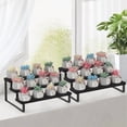 thumbnail image 6 of Wooden Display Riser Stand, Tiered Perfume and Cologne Organizer Stand, 3 Tier Spice Rack Organizer, Rustic Display Shelf for Candles (3 Tier,2Pack,Black), 6 of 8